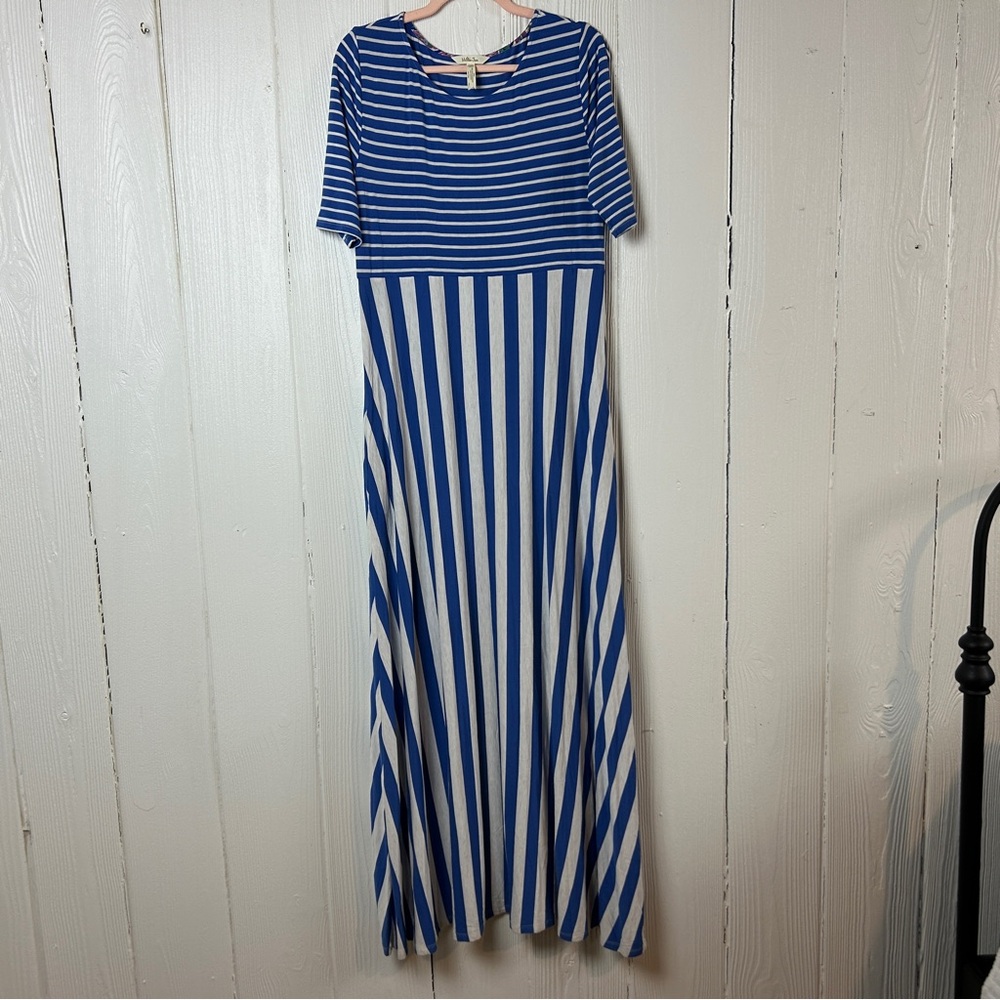 Matilda Jane Blue and White Striped Maxi Dress